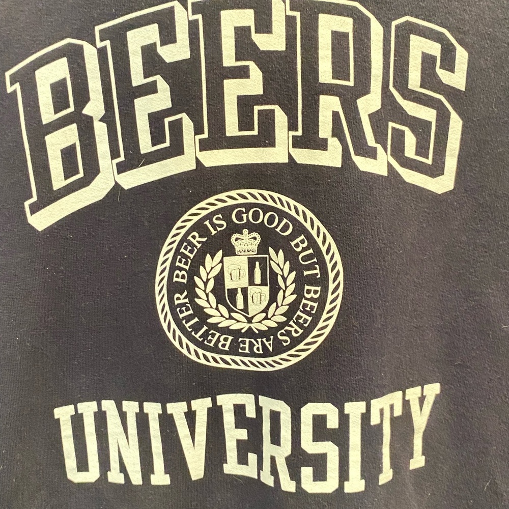 Beers University Blue Graphic Hoodie Beer Is Good But Beers Are‎ Better Size XL - Picture 5 of 5